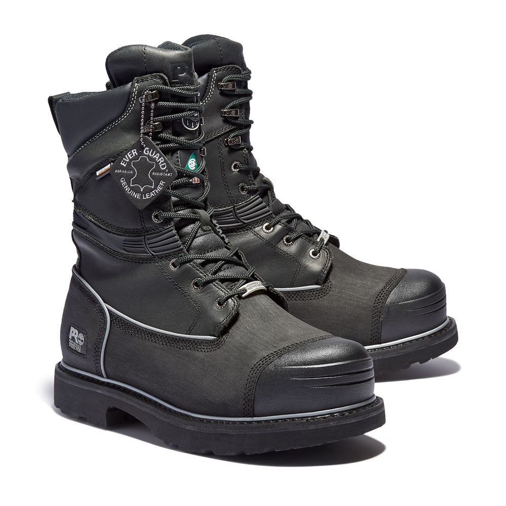 Botas Pro Timberland Argentina Hombre - Pro 10\" Gravel Pit Steel Toe Mining - Negras - VWXNTK-906